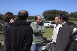 El maestro Sotelo, el violista-violinista Gez Carballo, antes de entrar a tocar en Chapadmalal - 2009
