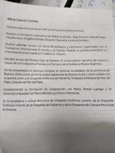 Alicia Ciancio - Solista